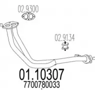 Выхлопная труба глушителя MTS 1694173 01.10307 RUR 5WU L6TL4