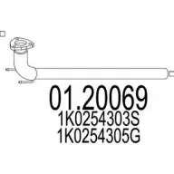 Выхлопная труба глушителя MTS EY 8M3IX 01.20069 Volkswagen Caddy (2KA, 2KH, 2CA, 2CH) 3 Фургон 2.0 SDI 70 л.с. 2004 – 2010 2TW6ND