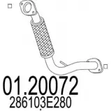Выхлопная труба глушителя MTS Kia Sorento XZS PE 01.20072 WTUYZV