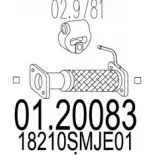 Выхлопная труба глушителя MTS QQ7HO8 GLF UB 01.20083 1695065