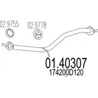 Выхлопная труба глушителя MTS 01.40307 Toyota Auris (E150) 1 Хэтчбек 1.4 D 4D (NDE150) 90 л.с. 2007 – 2012 S F2S3Y YQB4VFF