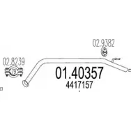 Выхлопная труба глушителя MTS 01.40357 UDR4XJ Opel Vivaro (A) 1 Автобус 2.5 CDTI (F7) 114 л.с. 2006 – 2024 8 TN3CB