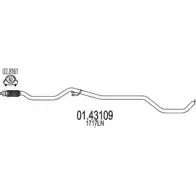 Выхлопная труба глушителя MTS UN2I4Y1 01.43109 RX ZA4F Peugeot 407 1 (6E) Универсал