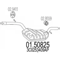 Резонатор MTS 01.50825 Volkswagen Passat (B6) 4 Универсал 1.8 TSI 160 л.с. 2007 – 2011 RE9PTW LX 400A1