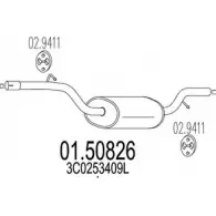 Резонатор MTS Volkswagen Passat (B6) 4 Универсал 1.6 FSI 115 л.с. 2005 – 2008 G15NN5 Y 5PRTLT 01.50826