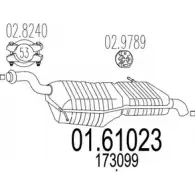 Задний глушитель MTS Citroen C4 Picasso 1 (UD, PF2) Минивэн 2.0 i 16V 140 л.с. 2007 – 2013 01.61023 80V6Y 1WIGU 1