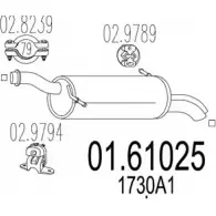 Задний глушитель MTS 01.61025 Citroen C4 Picasso 1 (UD, PF2) Минивэн 2.0 HDi 138 136 л.с. 2006 – 2013 48C73BW AW VDF