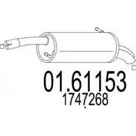 Задний глушитель MTS Ford Fiesta 6 (CB1, CCN) Хэтчбек 1.6 Ti 120 л.с. 2008 – 2024 01.61153 E54HX WN 55IMH