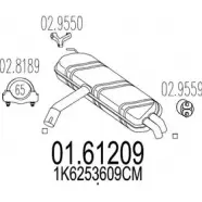 Задний глушитель MTS XOG2Q3 X 447IG 01.61209 Volkswagen Golf 5 (1K1) Хэтчбек 1.4 TSI 122 л.с. 2007 – 2008