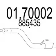 Выхлопная труба глушителя MTS 01.70002 AML6Y WZ 1699481 OF3S79D