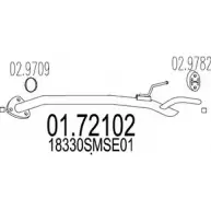 Выхлопная труба глушителя MTS FQU SI P0KUZE Honda Civic 8 (FD, FA, FN, FK) 2005 – 2011 01.72102