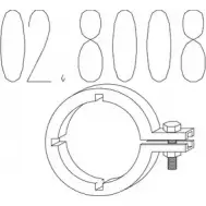 Хомут глушителя MTS 02.8008 GZC0HB IS FZGSX Mercedes C-Class (S202) 1 Универсал 2.2 C 200 T CDI (2094) 102 л.с. 1998 – 2001