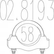 Хомут глушителя MTS 02.8193 X2TFF1 Fiat Bravo (198) 2 Хэтчбек 1.6 D Multijet 90 л.с. 2008 – наст. время POAJ VIC