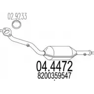 Катализатор MTS 04.4472 Renault Clio (BB, CB) 2 Хэтчбек 1.2 16V (BB05. BB0W. BB11) 75 л.с. 2001 – 2025 E2A YE HC65X