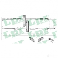 Трос ручника LPR C0226B C0 226B Ford Focus 1 Хэтчбек 1.4 16V 75 л.с. 1998 – 2004 00YFXV