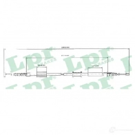 Трос ручника LPR C0208B 1727134 KQN7KD C0 208B