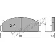 Тормозные колодки, дисковые, комплект TRUSTING 20 073 001.1 1747703 DUSDV2H
