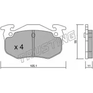 Тормозные колодки, дисковые, комплект TRUSTING 1747987 2097 4 040.2 0PCTVWP