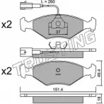 Тормозные колодки, дисковые, комплект TRUSTING 059.1 211 93 1CV53R Fiat Tempra