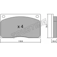 Тормозные колодки, дисковые, комплект TRUSTING 091.0 TTRPPGM 203 80 1748420