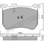 Тормозные колодки, дисковые, комплект TRUSTING Mercedes S-Class (W222) 4 Седан 2.1 S 300 BlueTEC Hybrid / h (2204. 2204) 204 л.с. 2014 – 2024 25704 251 83 1045.0