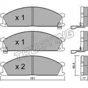 Тормозные колодки, дисковые, комплект TRUSTING 109.1 Nissan Navara (D22) 1 1997 – 2016 21348 2 1347