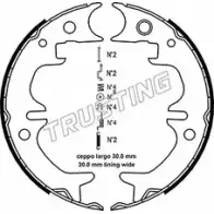 Тормозные колодки ручника, комплект TRUSTING BUD1RQ 115.316K 1748628 1 MS42Q