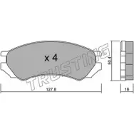 Тормозные колодки, дисковые, комплект TRUSTING 21 280 Nissan Primera (P10) 1 Хэтчбек 1.6 97 л.с. 1990 – 1993 C94V12 184.0