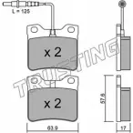 Тормозные колодки, дисковые, комплект TRUSTING 212 78 21279 1748818 199.0
