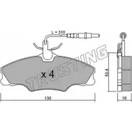 Тормозные колодки, дисковые, комплект TRUSTING 21749 Peugeot 406 222.0 217 24