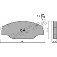 Тормозные колодки, дисковые, комплект TRUSTING Toyota Hilux (N140, 50, 60, 70) 6 Пикап 2.4 D (LN145) 79 л.с. 1997 – 2005 236.0 OTQNKS 21 158