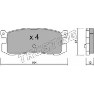 Тормозные колодки, дисковые, комплект TRUSTING VLG6KC 242.0 1748887 21 558