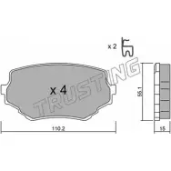 Тормозные колодки, дисковые, комплект TRUSTING 2331 4 2KTM9J Suzuki Grand Vitara (FT, HT) 1 Кроссовер 2.0 TD 4x4 (SQ 420D) 86 л.с. 2000 – 2005 258.0