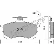 Тормозные колодки, дисковые, комплект TRUSTING 259.0 2 3080 8YTPC6 1748909