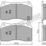 Тормозные колодки, дисковые, комплект TRUSTING 297.5 23325 2309 2 Mitsubishi Lancer 10 (CZ4A) Седан 2.0 EVO x FQ330 (CZ4A) 329 л.с. 2008 – 2015