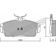 Тормозные колодки, дисковые, комплект TRUSTING Nissan Primera (P11) 2 Седан 1.6 16V 99 л.с. 1996 – 2000 314.0 2 3093 23463