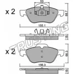 Тормозные колодки, дисковые, комплект TRUSTING 344.0 23217 232 15 Renault Laguna (BG) 2 Хэтчбек 1.6 16V (BG0A. BG0L) 107 л.с. 2001 – 2005