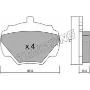 Тормозные колодки, дисковые, комплект TRUSTING 21237 2034 4 Land Rover Defender 1 (L316) Внедорожник 2.2 Td4 4x4 (L317) 150 л.с. 2015 – 2016 362.0