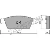 Тормозные колодки, дисковые, комплект TRUSTING 376.0 Q8G24Y 2306 1 1749096