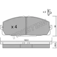 Тормозные колодки, дисковые, комплект TRUSTING SHC69 449.0 21 468 Toyota Hiace (H100) 4 Автобус 2.4 D 83 л.с. 1995 – 2006