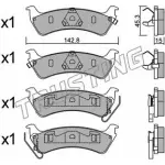 Тормозные колодки, дисковые, комплект TRUSTING Jeep Grand Cherokee (ZJ, ZG) 1 Внедорожник 543.0 2450 6 24507