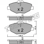 Тормозные колодки, дисковые, комплект TRUSTING 578.0 2 3743 Mercedes E-Class (W211) 3 Седан 2.7 E 270 CDI (2116) 163 л.с. 2002 – 2008 23744