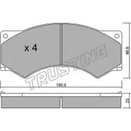 Тормозные колодки, дисковые, комплект TRUSTING 595.0 AK5LQ5Z 2 9017 Audi A6 (C4) 1 Универсал 2.8 Quattro 193 л.с. 1995 – 1997