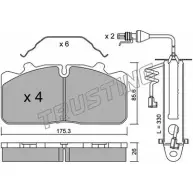 Тормозные колодки, дисковые, комплект TRUSTING OQ9L71 598.2W 29 088 Smart Forfour