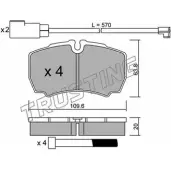 Тормозные колодки, дисковые, комплект TRUSTING 620.2W WVO3ES 1749734 2 9123