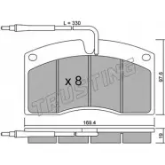 Тормозные колодки, дисковые, комплект TRUSTING 1750038 SBCMVG 664.0 290 72