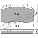 Тормозные колодки, дисковые, комплект TRUSTING Renault Megane (EZ) 3 Кабриолет 2.0 Turbo 265 л.с. 2011 – 2025 60WS522 2 4162 667.0