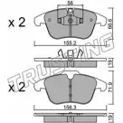 Тормозные колодки, дисковые, комплект TRUSTING 1750081 691.4 24124 2408 4