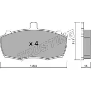 Тормозные колодки, дисковые, комплект TRUSTING 2090 4 VYP30A 1750103 708.0