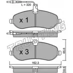 Тормозные колодки, дисковые, комплект TRUSTING Citroen Jumpy 2 (VF7) Кабина с шасси 2.0 HDi 125 128 л.с. 2011 – наст. время 723.0 245 95 24596